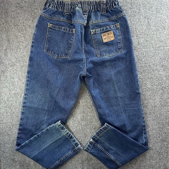 VTG Duke Haband Denim Jeans Pants Stretch Waist 90s Western Men 34L Blue Cowboy - Picture 7 of 9